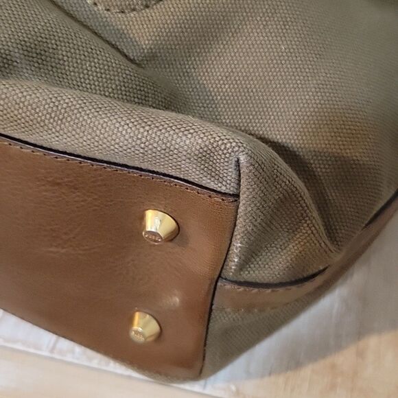 Emilio Pucci City Marquise Bag Studded Handle Leather and Canvas Handbag Satchel - Picture 8 of 17